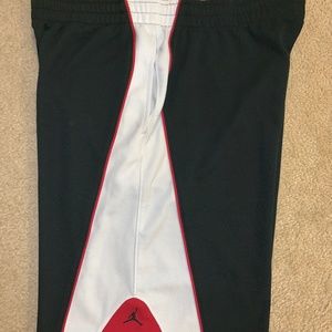 Black Jordan Shorts with White/Red Sides